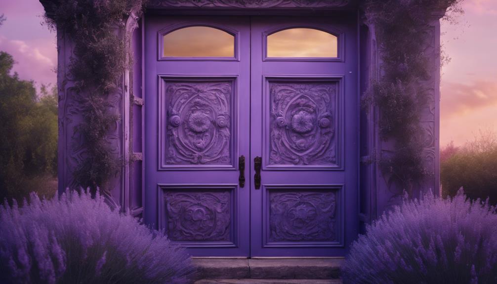 symbolism through purple doors