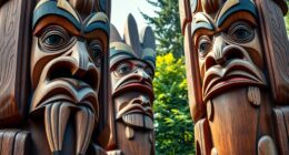 cedar carved storybook poles