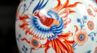 phoenix motif in blue