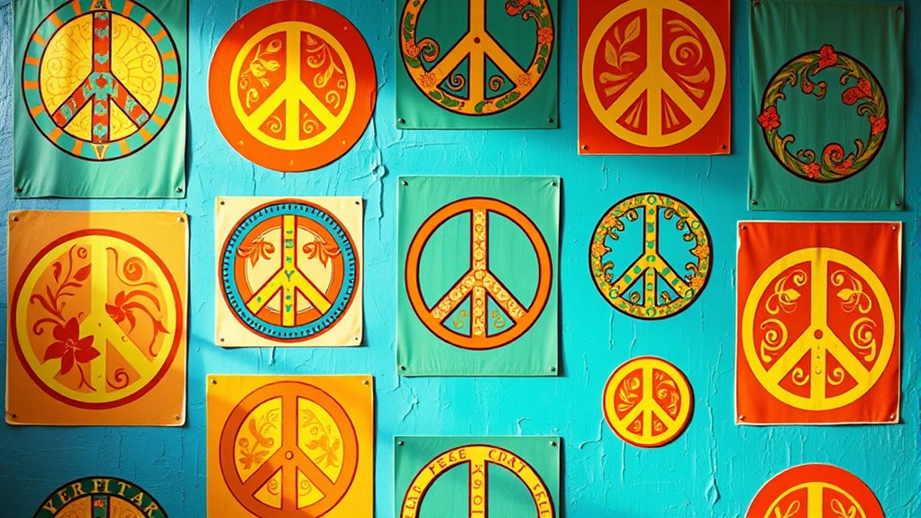 1960s peace sign decor