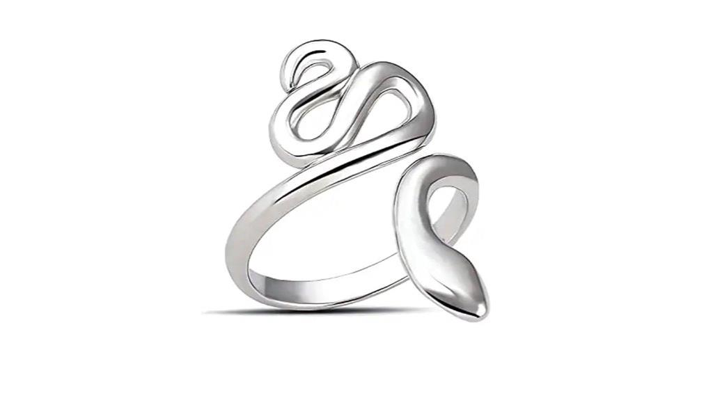 adjustable silver snake rings
