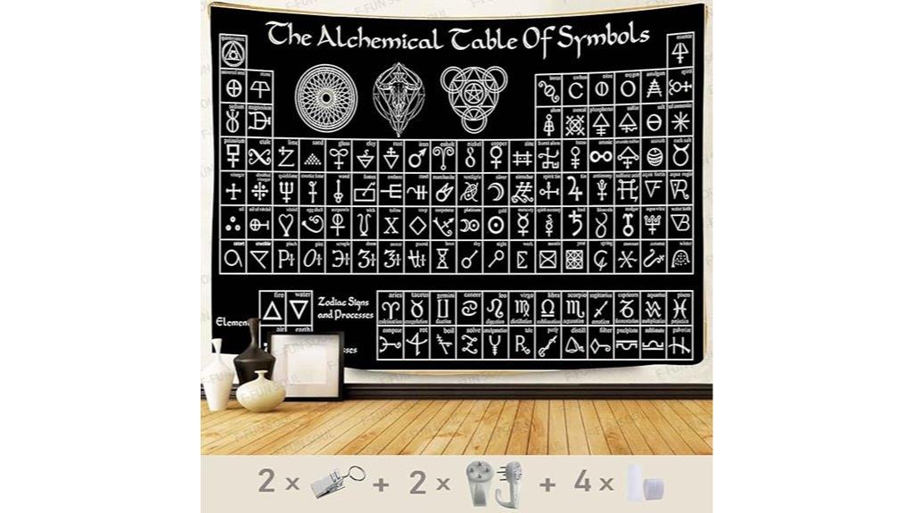 alchemical symbols tapestry artwork