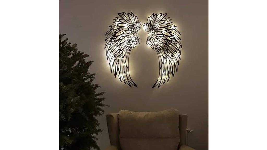 angel wing neon wall art