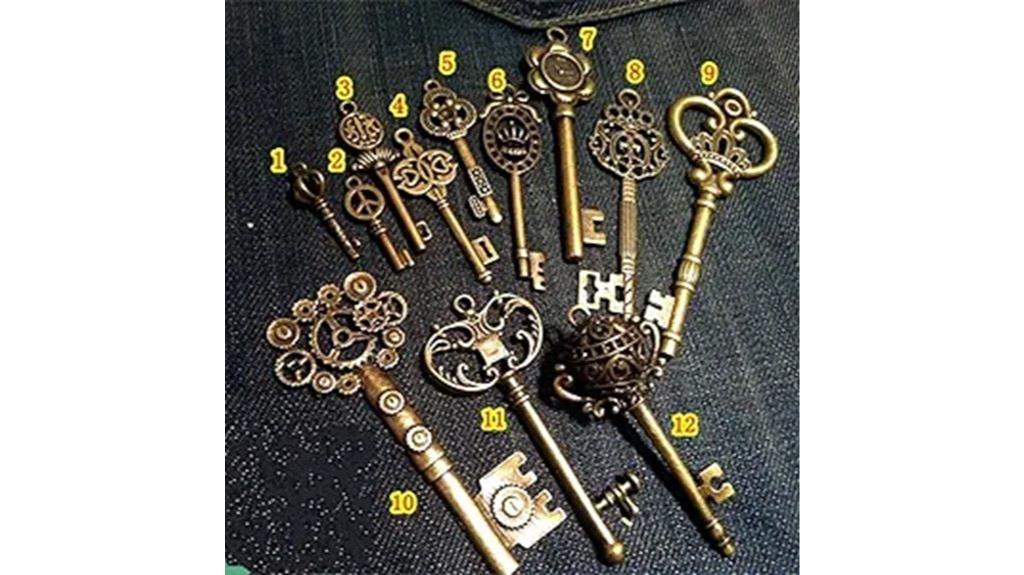 antique bronze skeleton keys