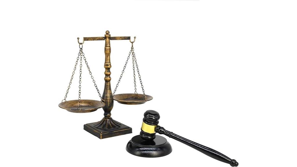 antique metal justice set