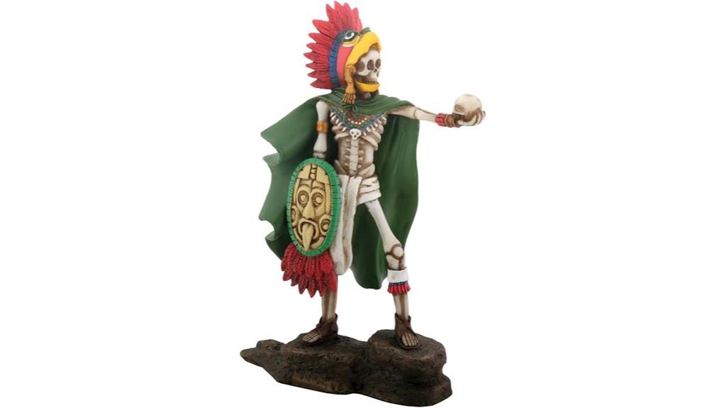 aztec warrior skeleton sculpture