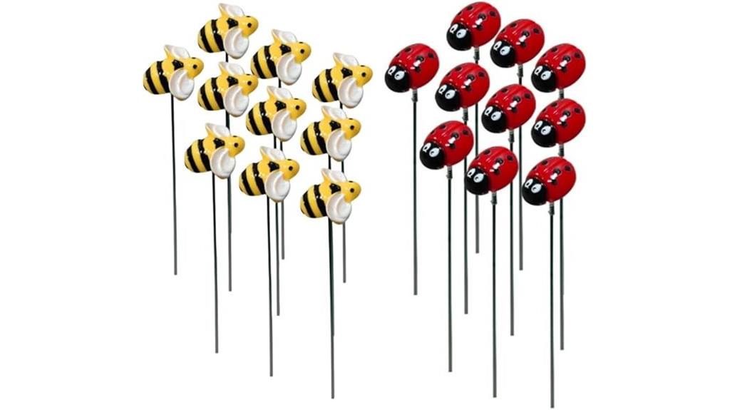 bee ladybug garden stakes