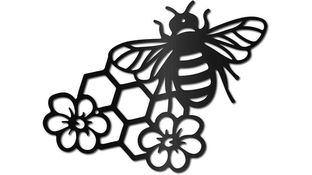 bee themed metal wall art