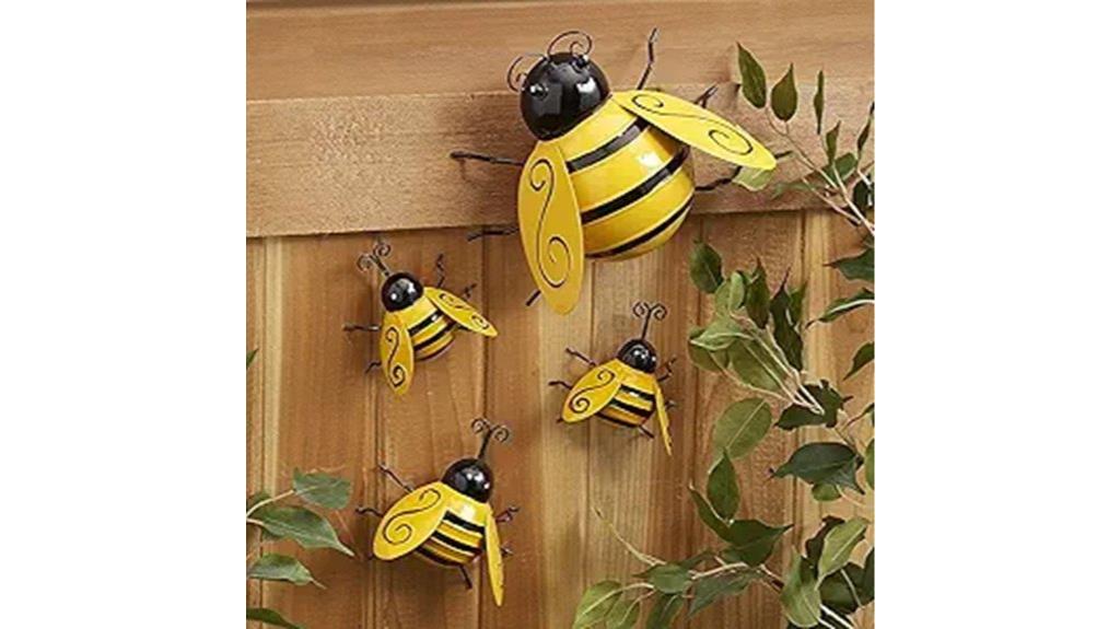 bee themed metal wall art