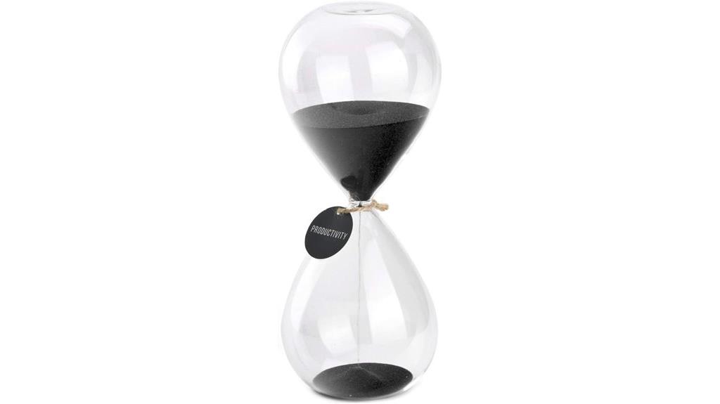 black 8 inch glass timer