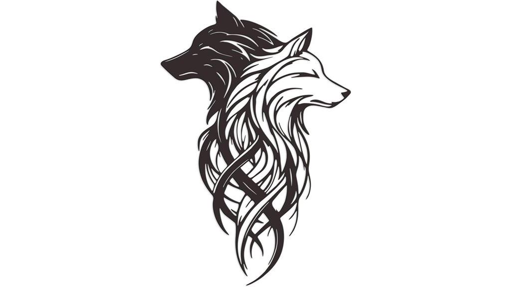 black and white wolf decor