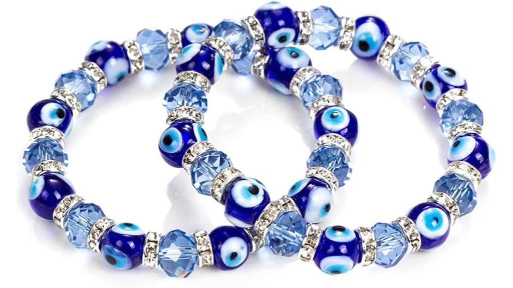 black beaded evil eye bracelet