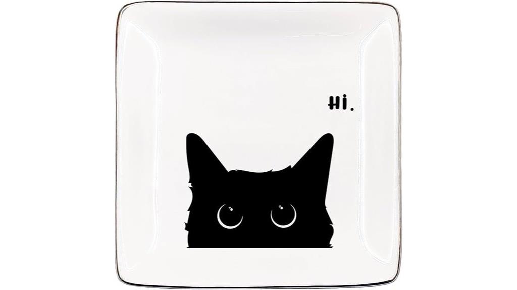 black cat jewelry dish