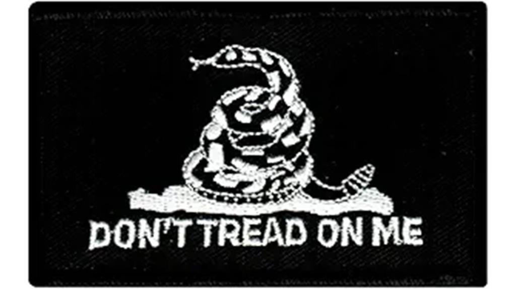 black embroidered gadsden patch