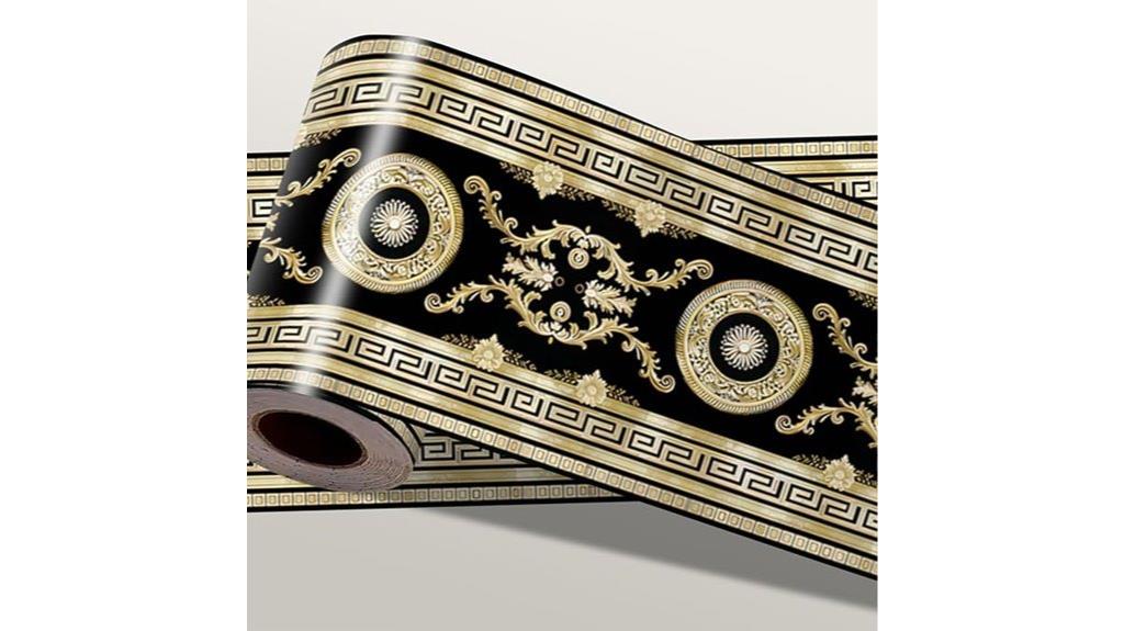 black gold peel and stick border