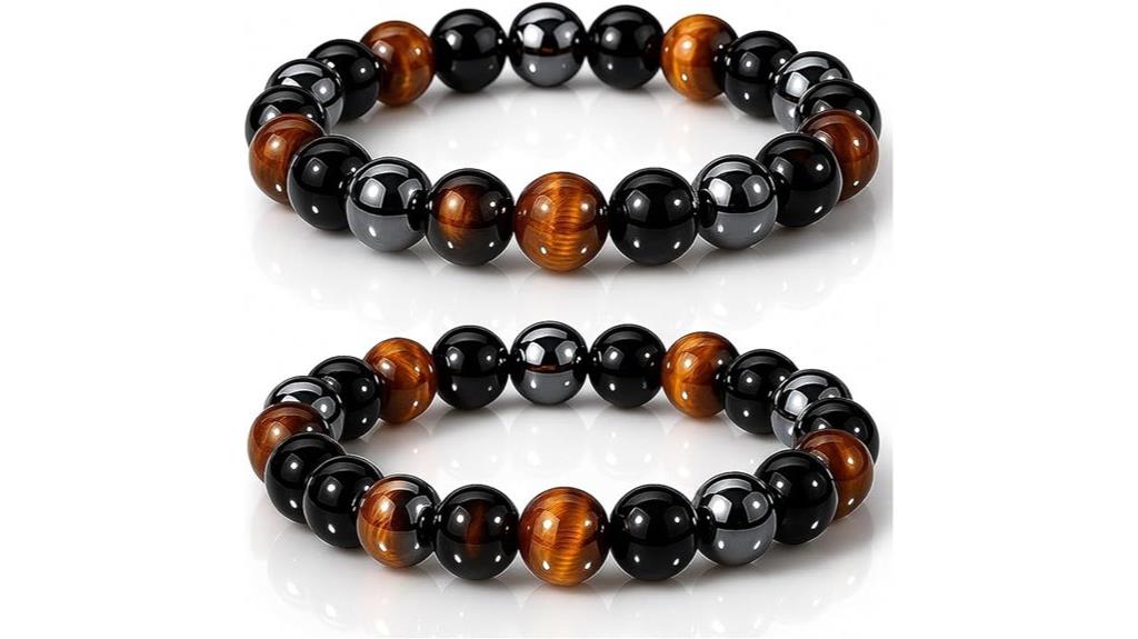 black obsidian hematite bracelets