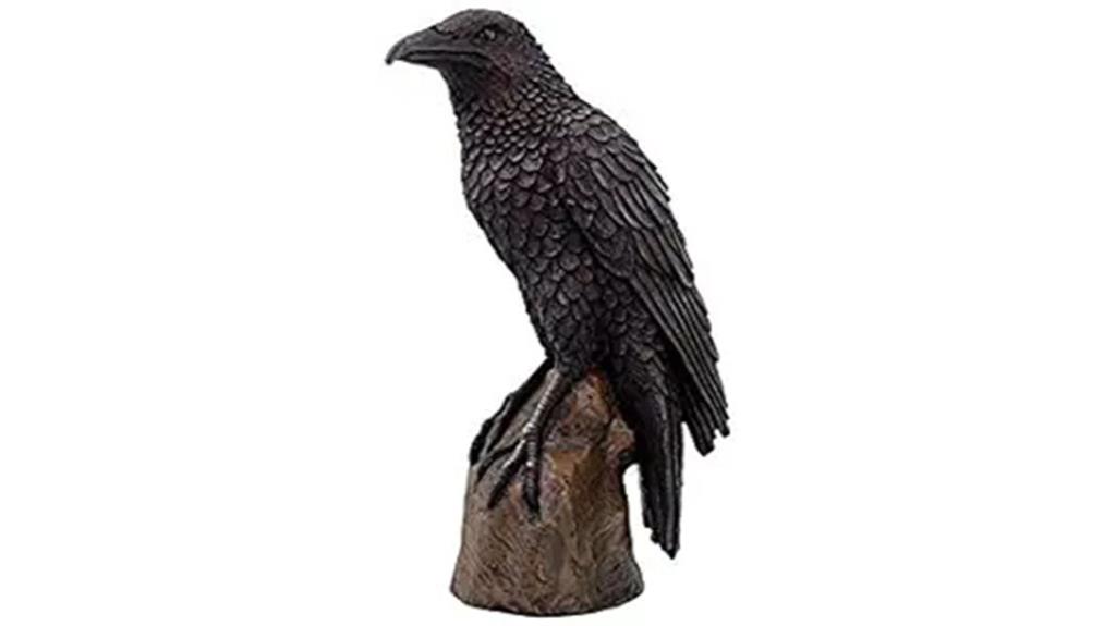 black raven stump statue