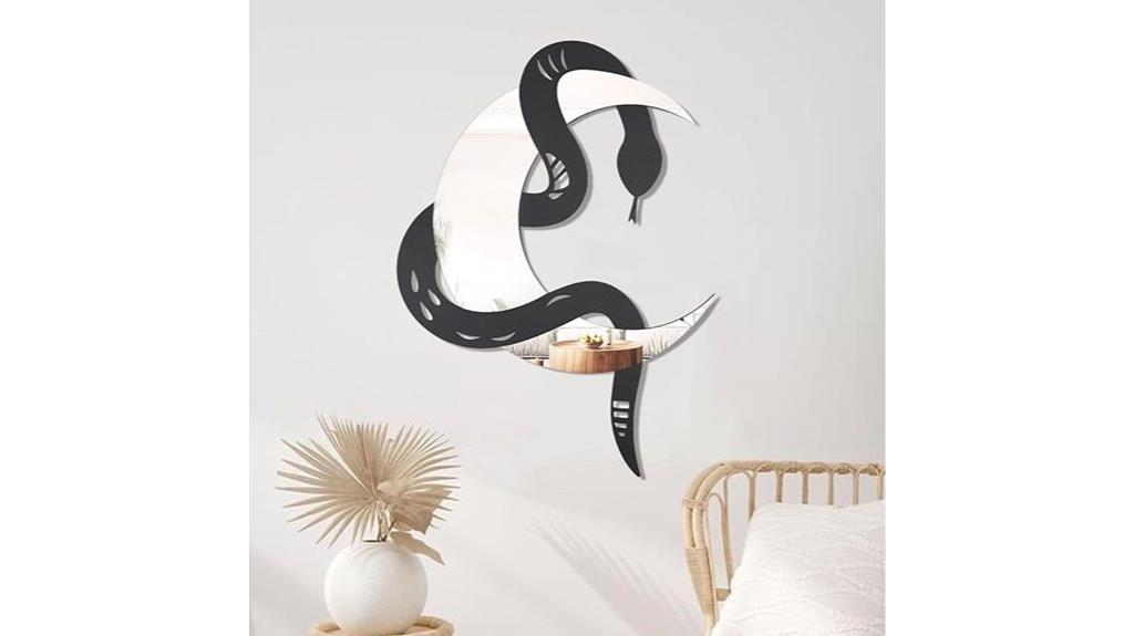 black snake crescent moon decor