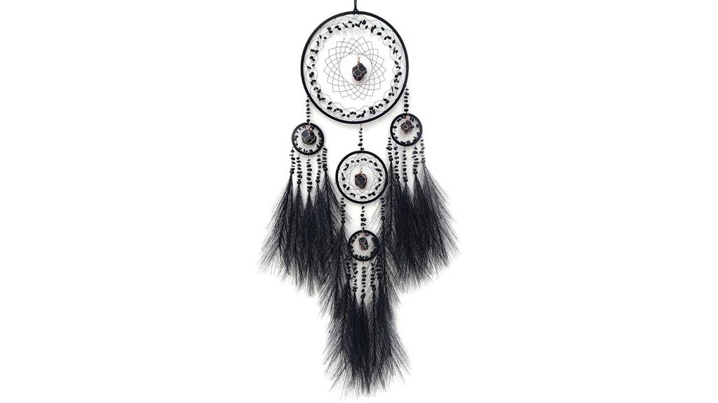 black wall decor with pampas