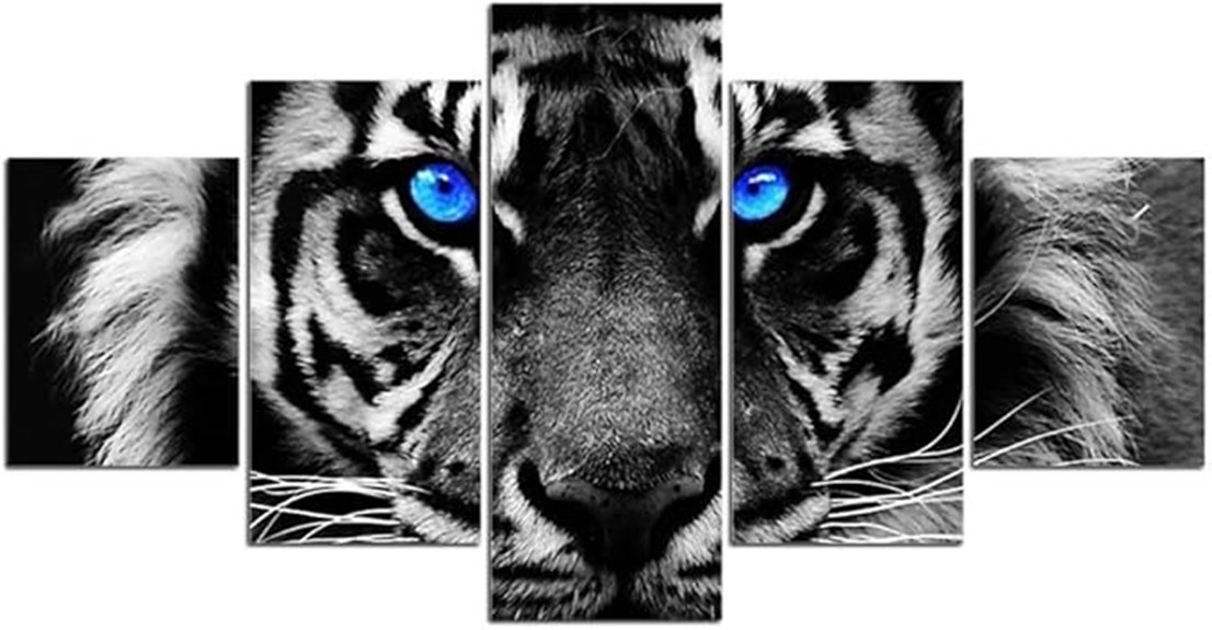 black white tiger canvas