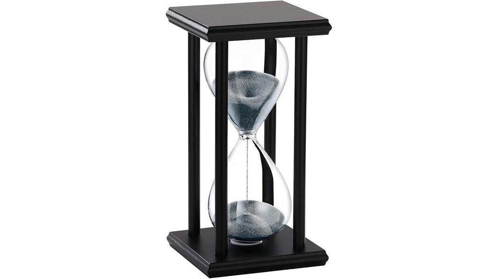 black wooden sand timer
