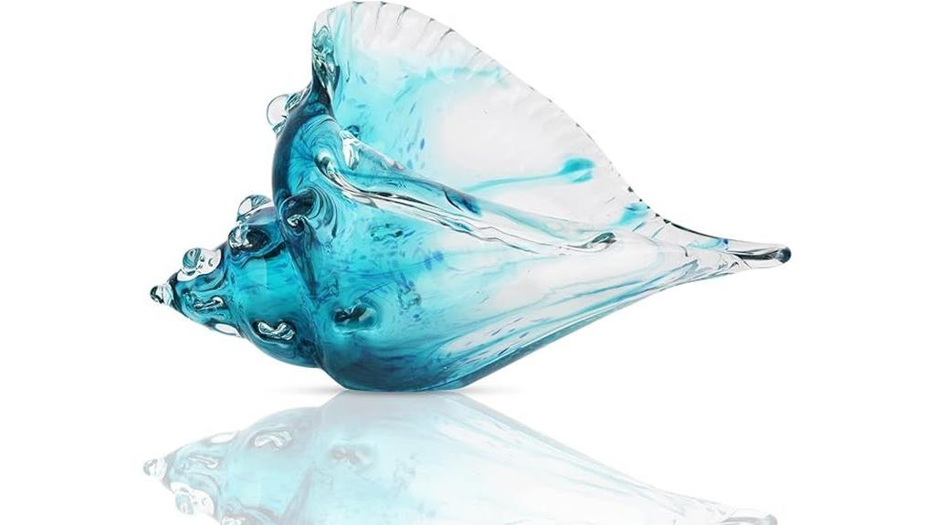 blown glass conch statues