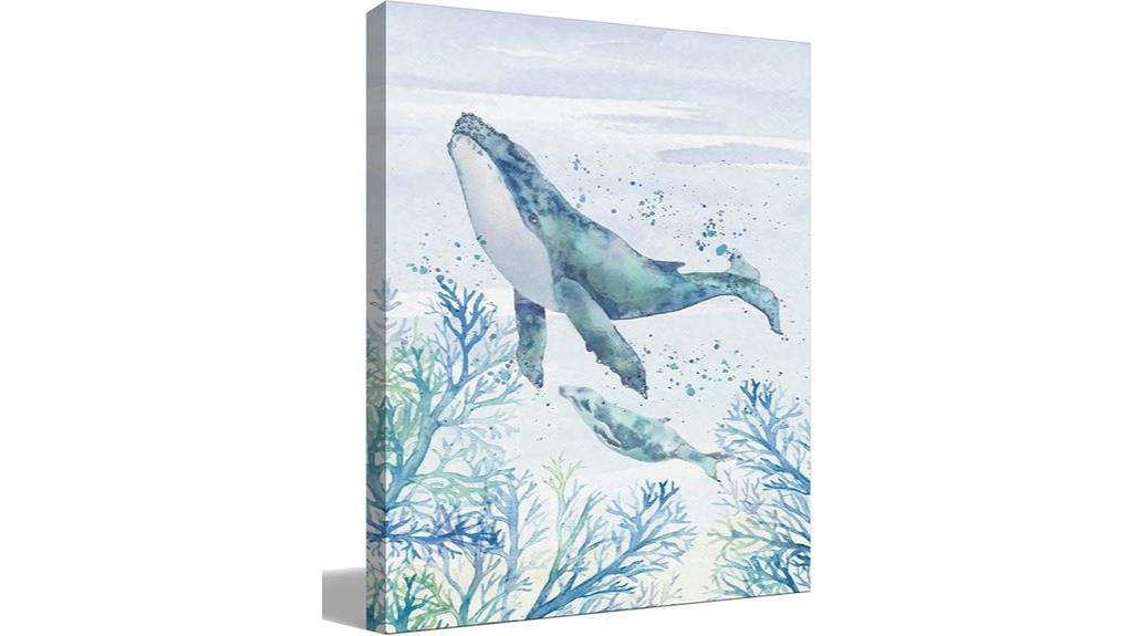 blue and white whale decor