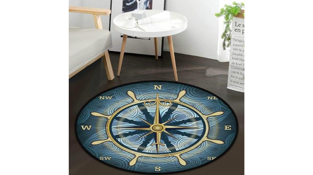 blue compass doormat non slip