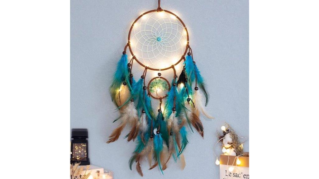 blue dreamcatcher tree decor