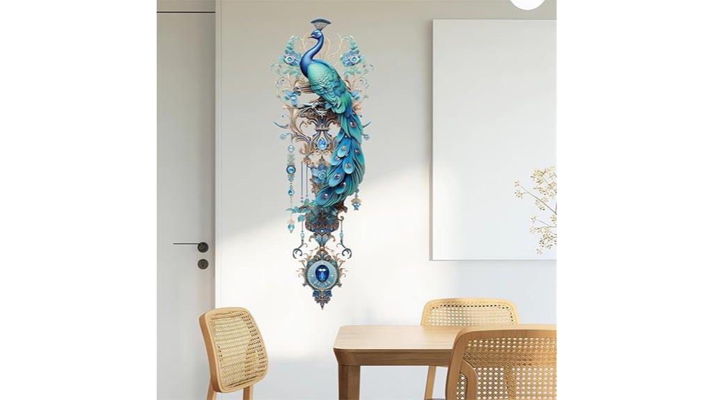 blue peacock wall decor