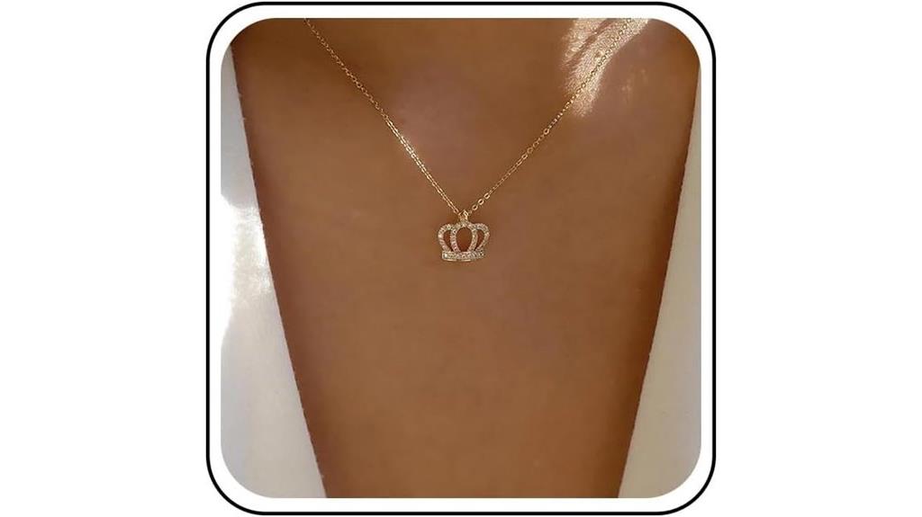 boho crystal crown necklace