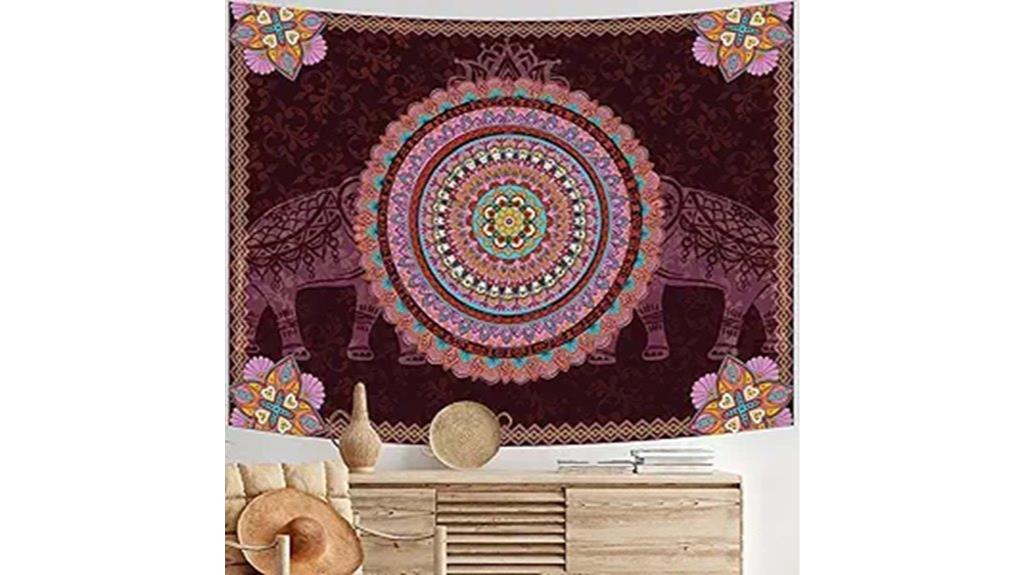 boho elephant tapestry size