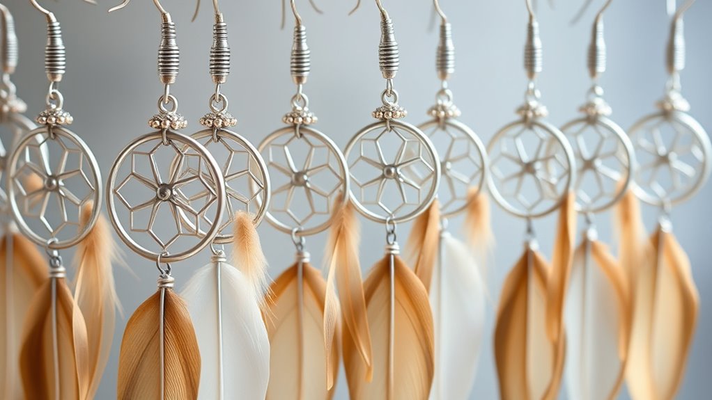 boho feather earrings collection