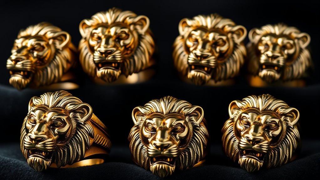 bold lion head rings