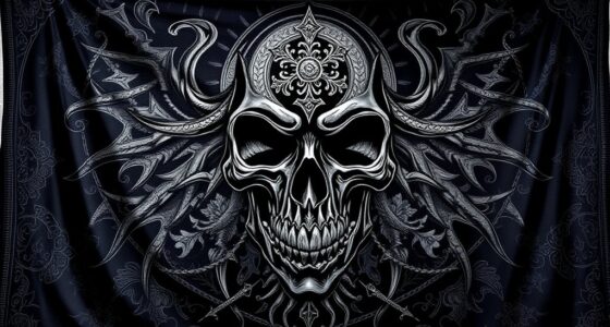 bold skull wall tapestry