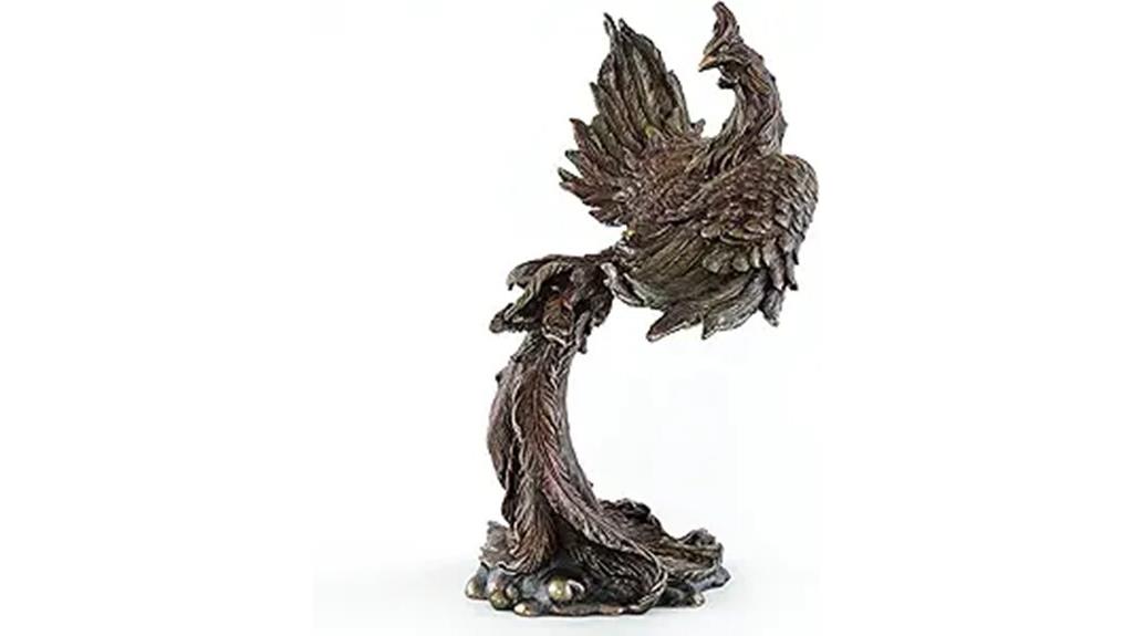 bronze phoenix fire statue