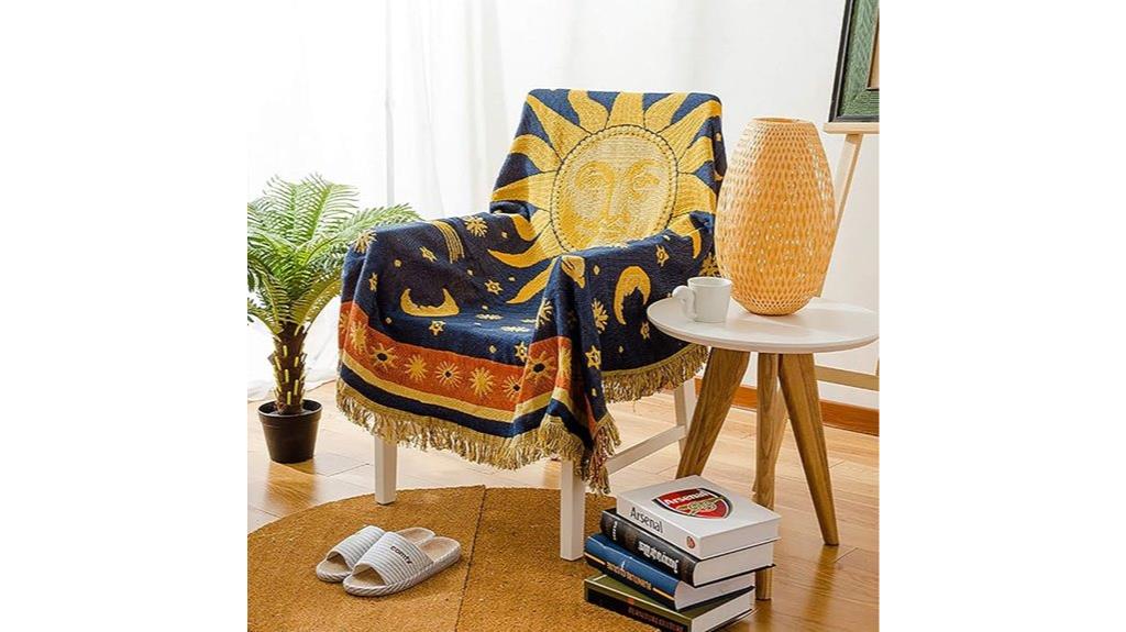 celestial hippie cotton blanket