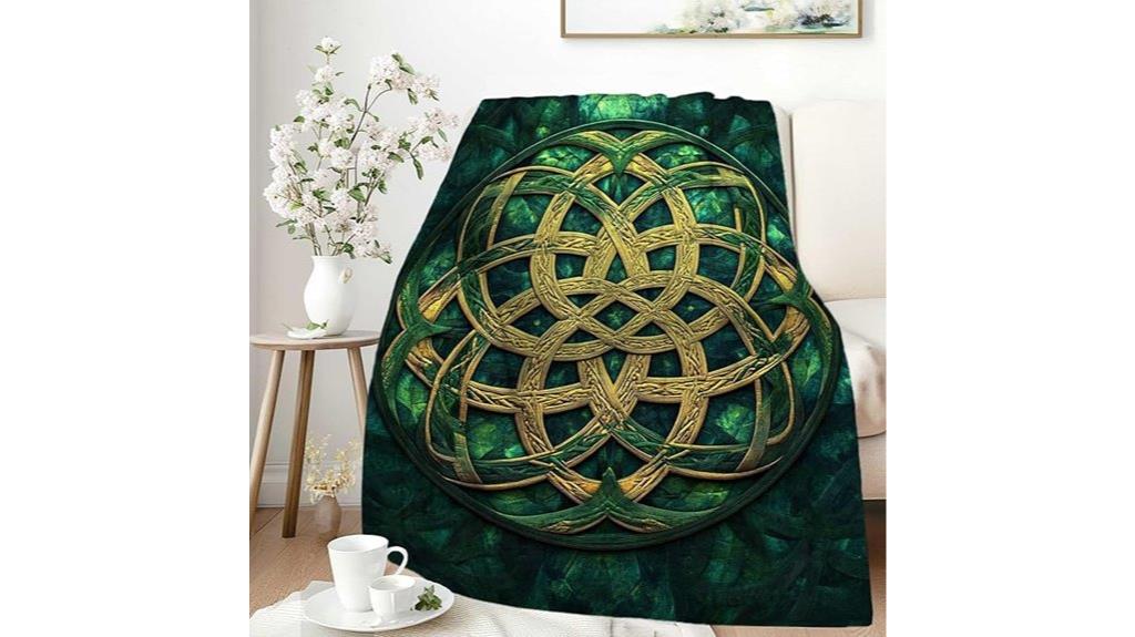 celtic knot green blanket