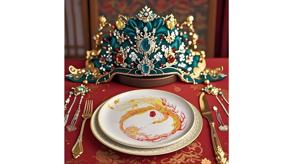 chinese beast phoenix plates