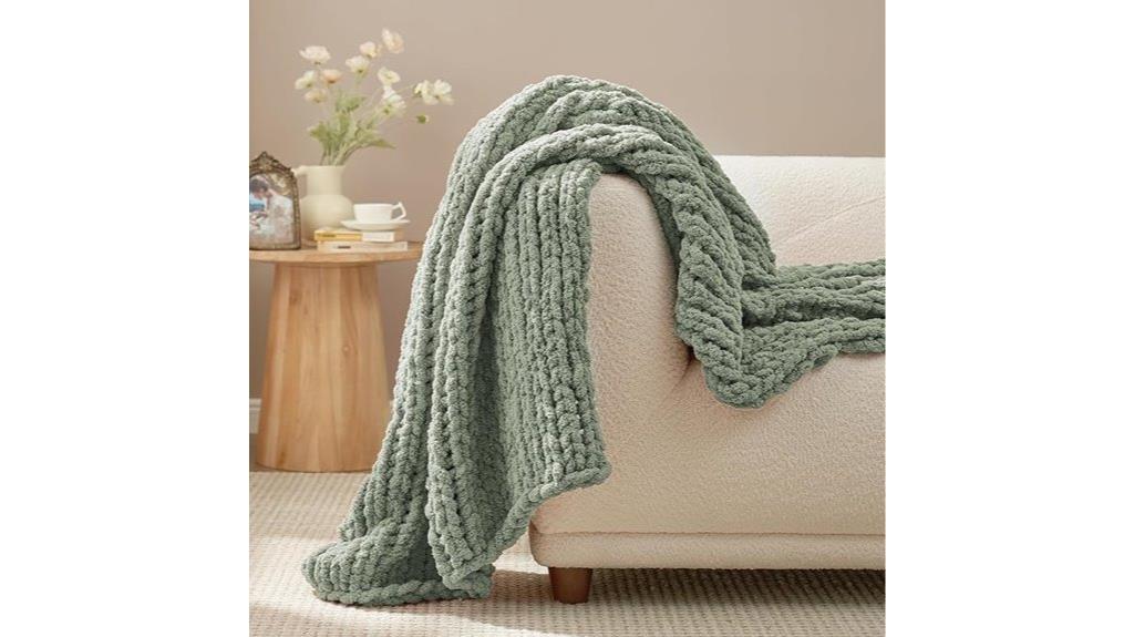 chunky knit throw blanket