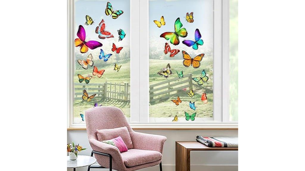 colorful butterfly window decor