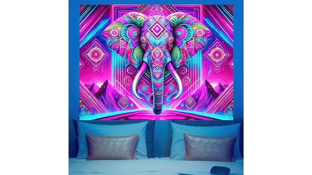 colorful elephant tapestry decor