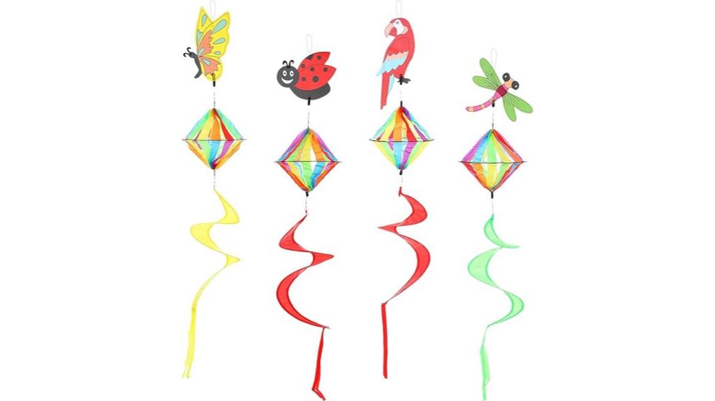 colorful garden wind spinners