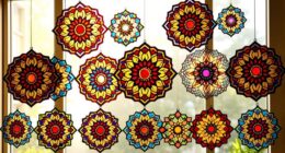 colorful mandala sun catchers