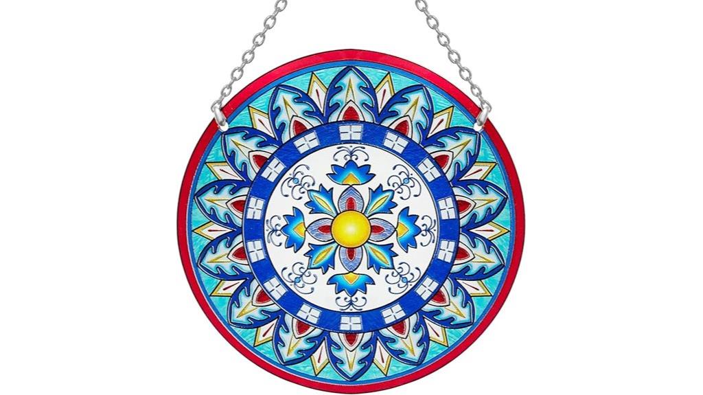 colorful mandala window decor