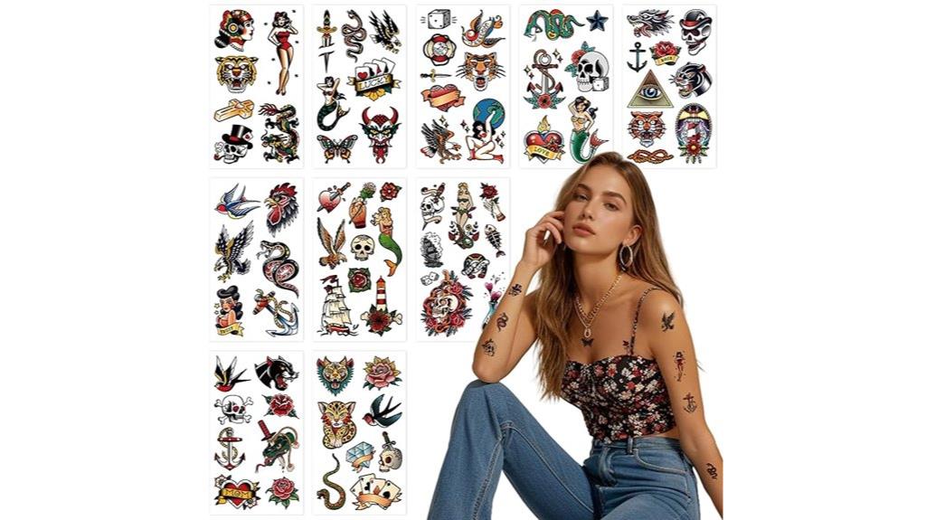 colorful old school tattoos