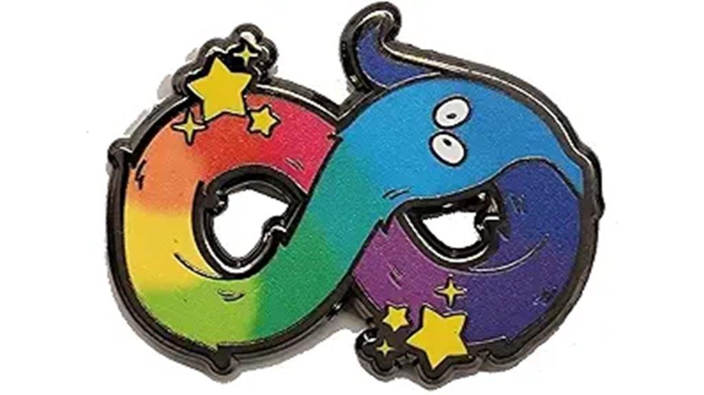 colorful ouroboros pride pin