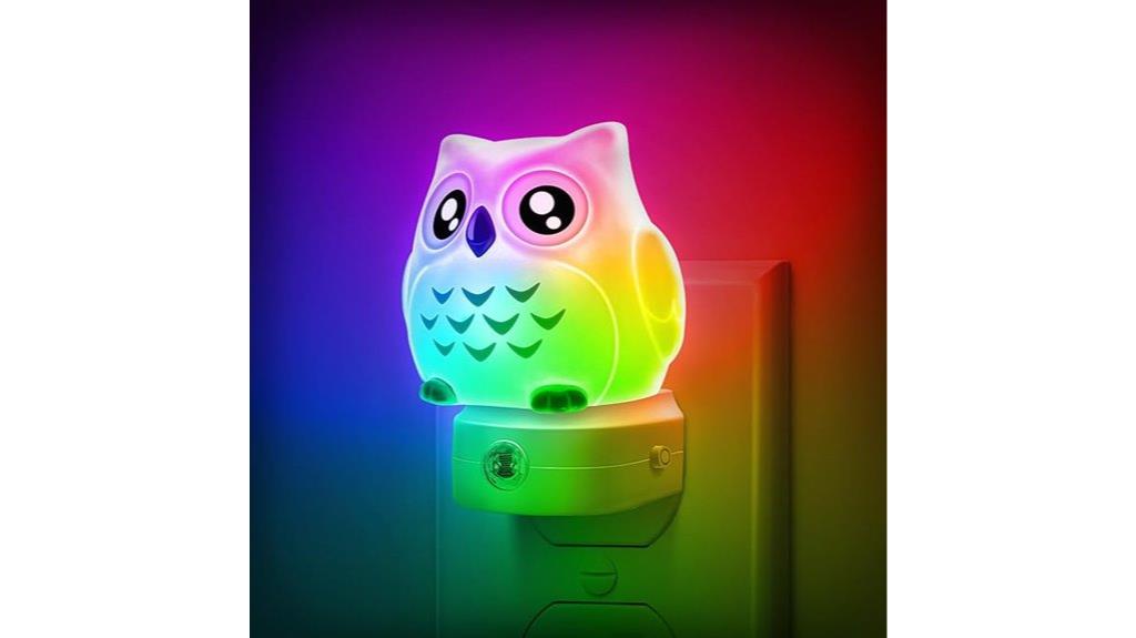 colorful owl night light