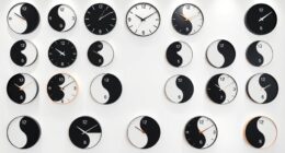 contemporary yin yang clocks