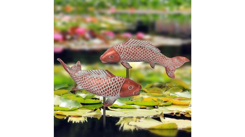 copper koi fish statues